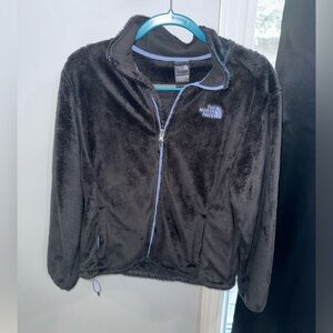 The North Face fleece zip up jacket black and purple